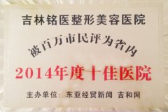 百万市民评为2014年度十佳医院