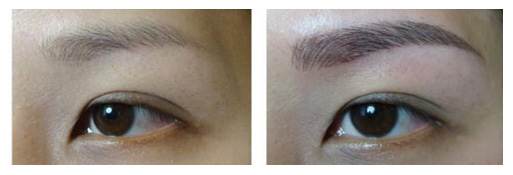 纹眉对比